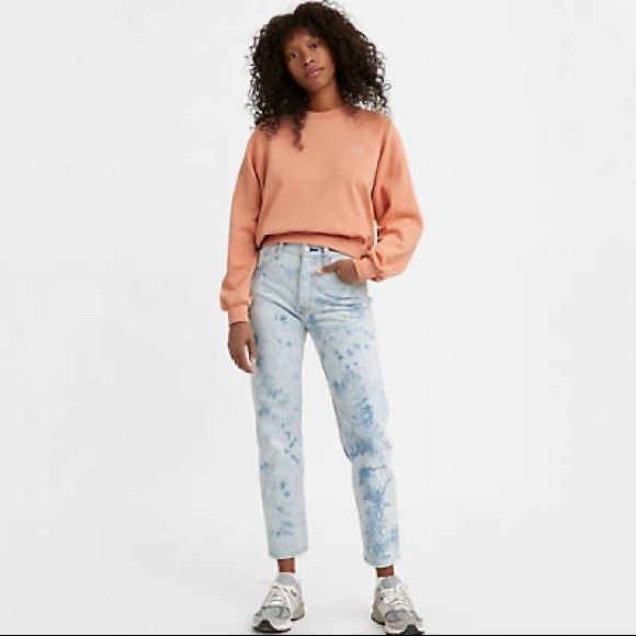 Levi’s 501 Jeans Cropped Acid Wash Denim - Picture 1 of 11
